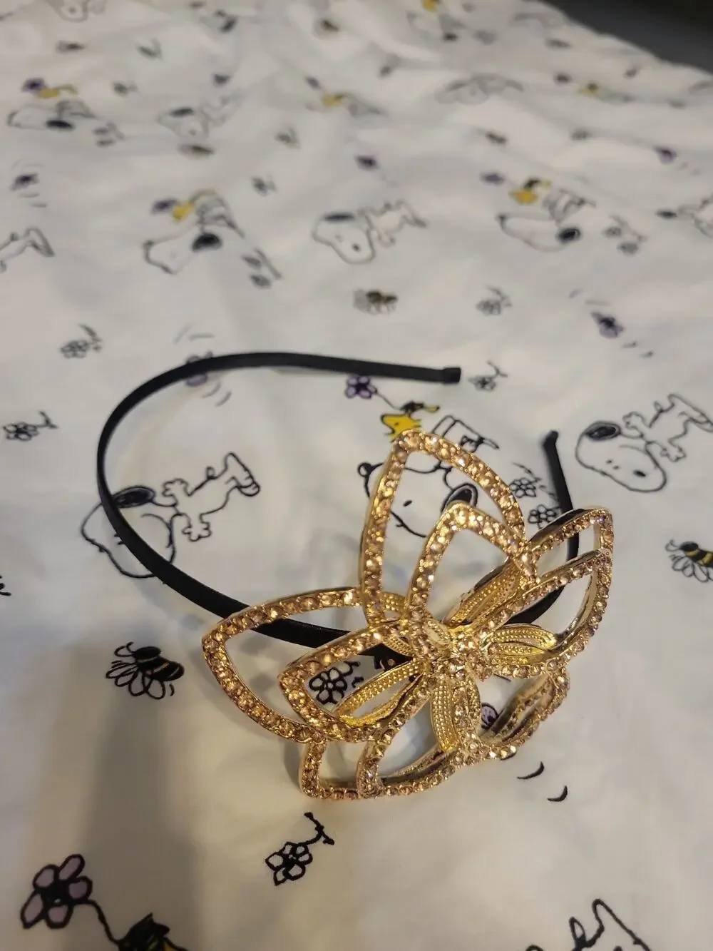 Cara Couture sparkling gold topaz Yellow clear rhinestones Flower Headband